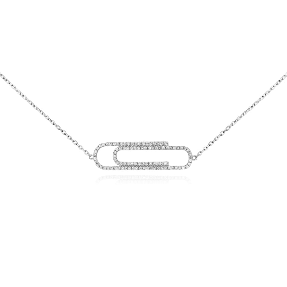 0.37ct Diamond Paperclip Pendant in 14K Yellow Gold