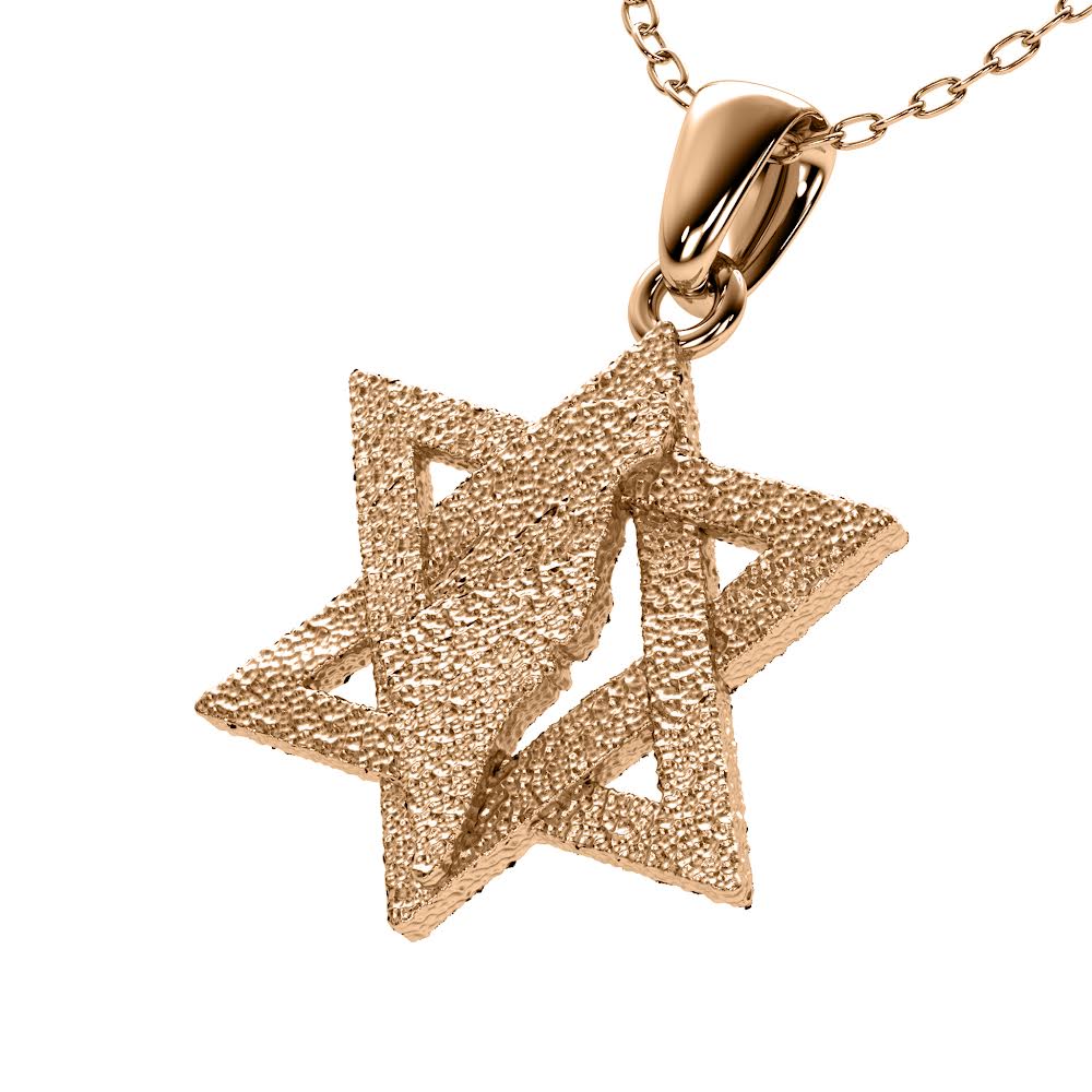Land of David Pendant in Solid 14K Rose Gold