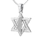 Diamond Encrusted Land of David Pendant in 14K Solid Gold- Antique Black Rhodium Finish (0.40ctw Approx.)