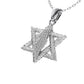 Diamond Encrusted Land of David Pendant in 14K Solid Gold- Antique Black Rhodium Finish (0.40ctw Approx.)