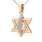 Diamond Encrusted Land of David Pendant in 14K Solid Gold- Antique Black Rhodium Finish (0.40ctw Approx.)