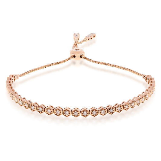 0.78ct Diamond Bolo Fashion Bracelet in 18K Rose Gold