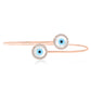 0.18ctw Evil Eye Bangle in 14K Gold