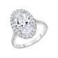 Oval Cut Diamond Halo Engagement Ring in 14K White Gold
