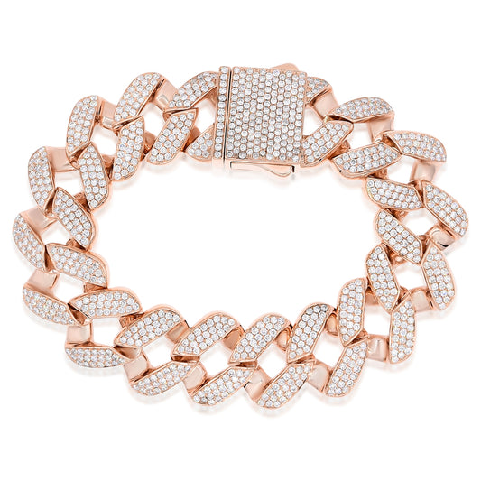6.00ct Diamond Cuban Link Bracelet in 14K Rose Gold