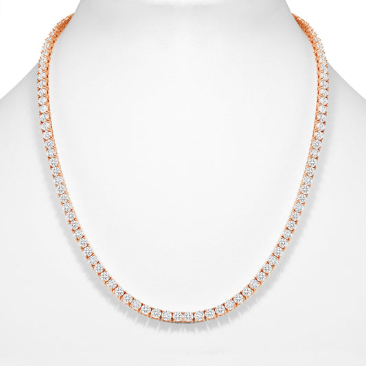Round Diamond Tennis Necklace in 14K