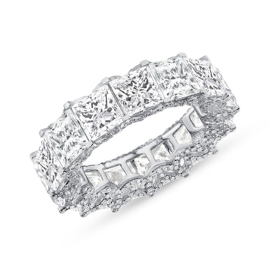 2.50ct Princess Cut Diamond Encrusted Eternity Band in 14K Gold