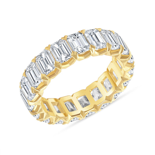 5.00ct Emerald Cut Diamond Eternity Band in 14K Yellow Gold