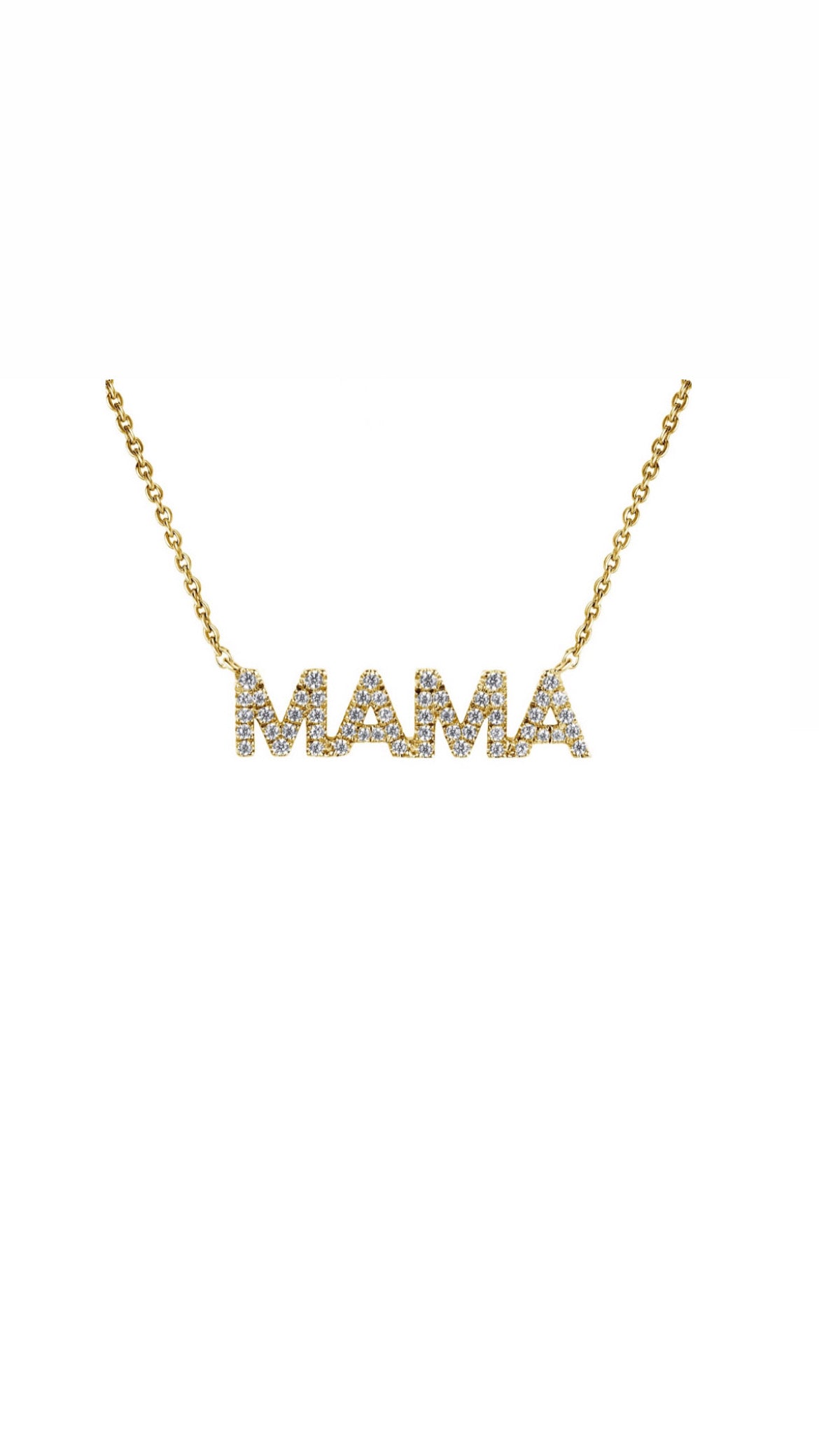 0.12ct Diamond ‘MAMA’ Pendant in 14K White Gold