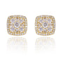 0.49ct Baguette And Round Diamond Cluster Studs in 14K Rose Gold