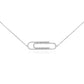 0.37ct Diamond Paperclip Necklace in 14K White Gold