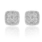 0.49ct Baguette And Round Diamond Cluster Studs in 14K Rose Gold