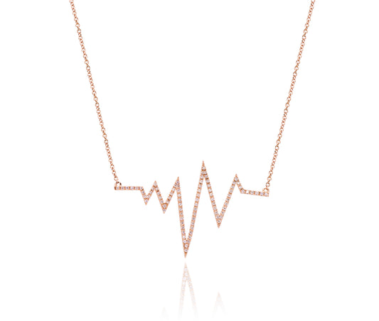 0.50ct Diamond HeartBeat Necklace in 14K