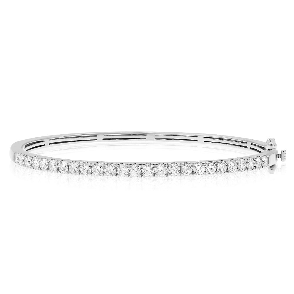 1.65ct Diamond Half-Way Bangle in 14K White Gold