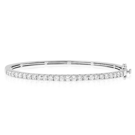 1.65ct Diamond Half-Way Bangle in 14K White Gold